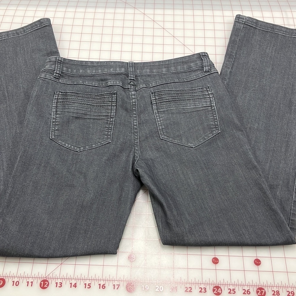 PRANA Jada Grey/Charcoal Demin 5 Pocket Straight Leg Organic Cotton Jean SZ 8/29 - Picture 12 of 16